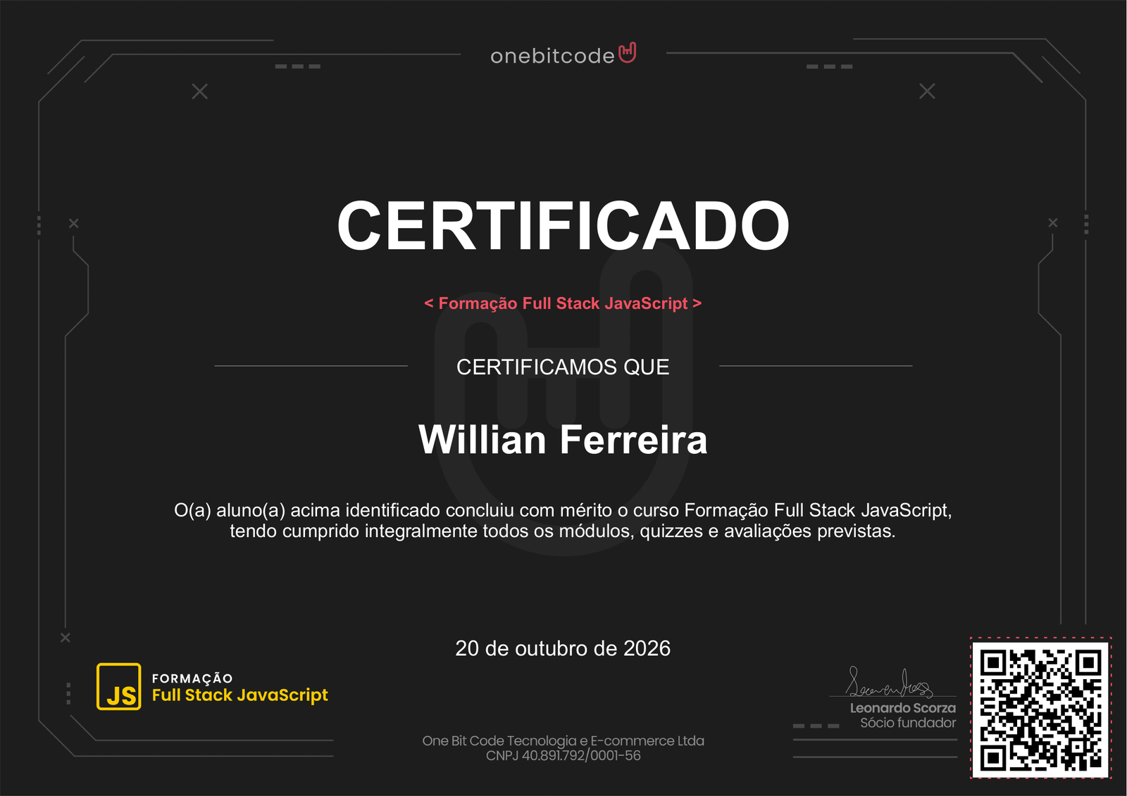 Miniatura do certificado Formação Full Stack JavaScript
